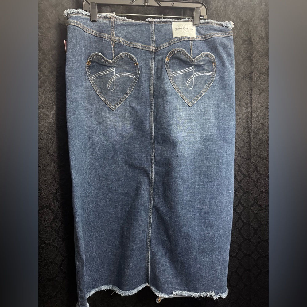 Juicy Couture Denim Heart Pocket Skirt